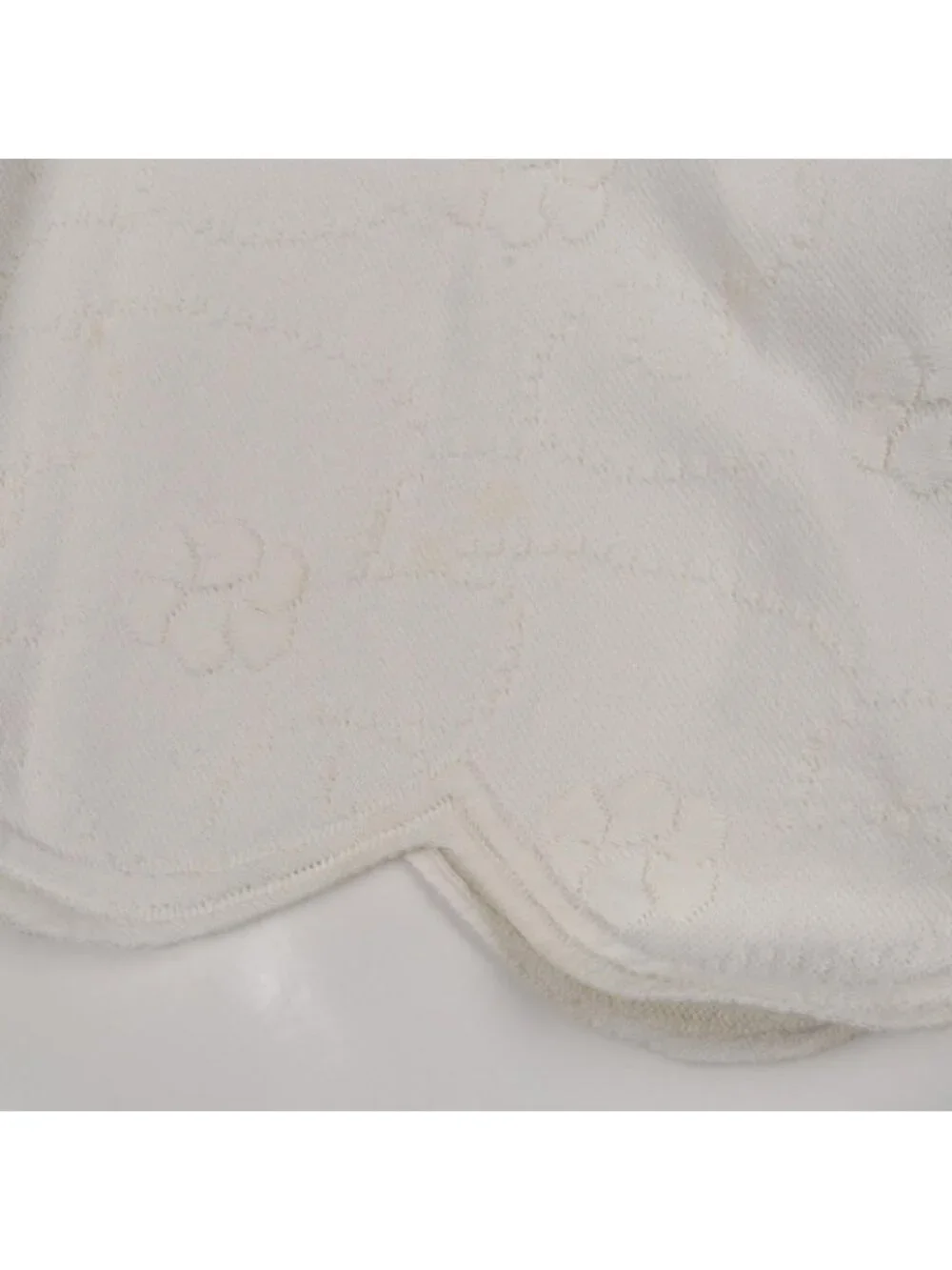 Chanel Skirt CC Logo Button Floral Scallop Cotton Rayon